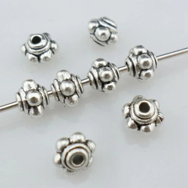 Tibetan Silver Round Lantern Charm Spacer Bead 4x5mm Jewelry Findings