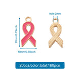 160pcs Mixed Alloy Enamel Ribbon Charms for Jewelry Making