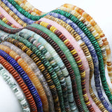 160pcs 2*6mm Beaded Spacer Natural Stone Loose Beads Pendants