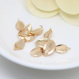 4PCS 34*19MM Brass Tree Leaf Charms Pendants High Jewelry Findings