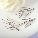 4PCS 18x41MM 24K Plated Brass Tree Branch Charms Pendants