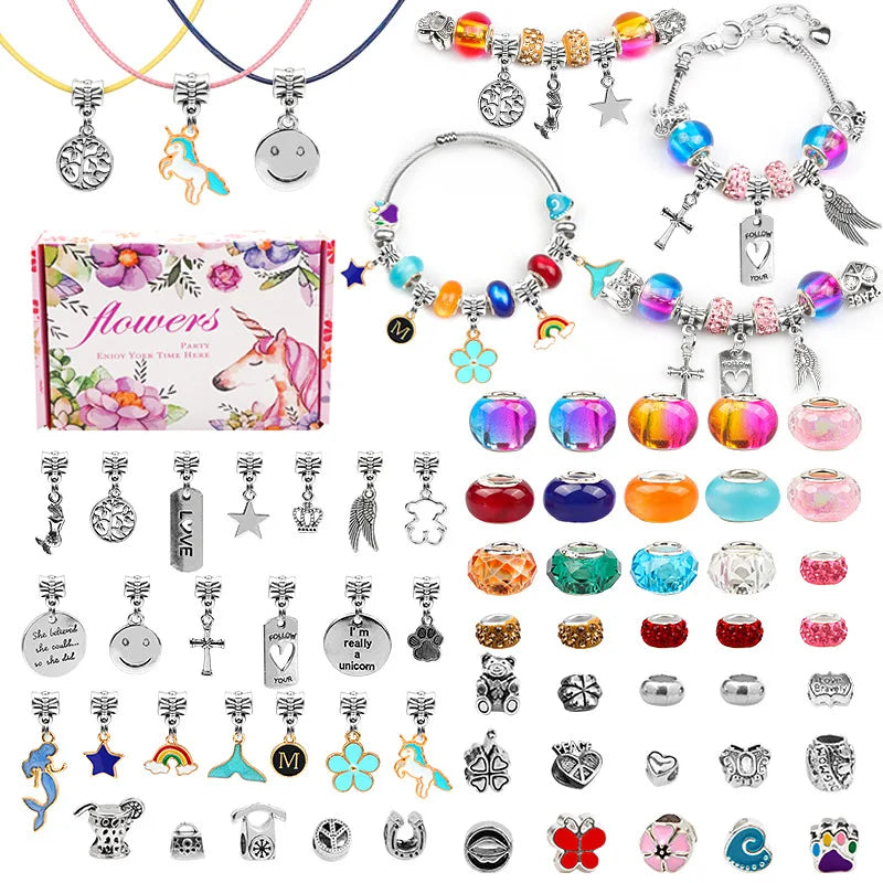 Colorful Children's Bracelet Making Set with Spacer Beads and Accessories