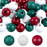 165 Pcs Christmas Wood Beads For Craft Natural Boho Bead