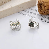 ZFSILVER S925 Silver Retro Hip-hop Punk Creative Glass Dog Earring