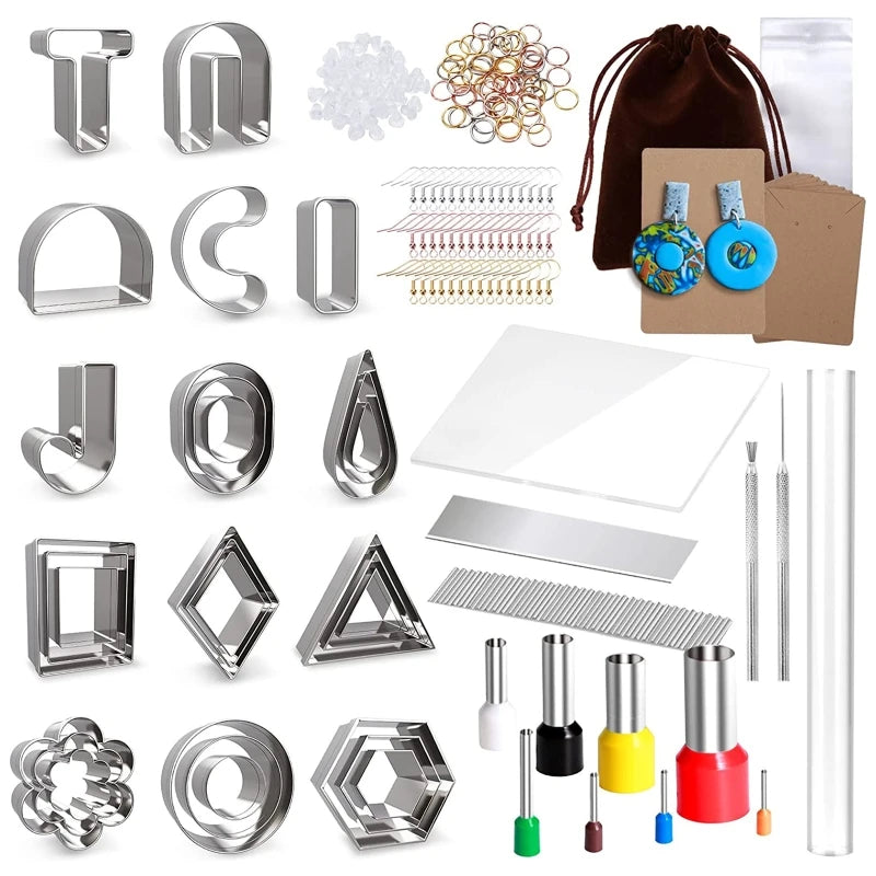 165PCS Polymer Clay Cutters for Earrings Stainless Steel Jewelry D0LC
