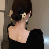 Chinese Fan Flower Pearl Fringe Hairpin Hair Clip Gift Jewelry