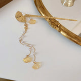 Chinese Fan Flower Pearl Fringe Hairpin Hair Clip Gift Jewelry