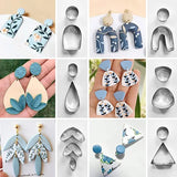 169Pcs Clay Earring Making Kit Stainless Steel Earring Cutters for DIY Jewelry