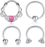 16G Stainless Steel Septum Hoop Nose Ring 10mm 12mm Cartilage Piercing