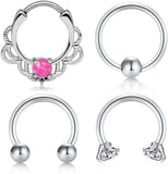 16G Stainless Steel Septum Hoop Nose Ring 10mm 12mm Cartilage Piercing