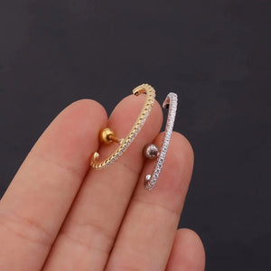 16G CZ Cartilage Stud Tragus Earring Conch Flat Back Dainty Piercing