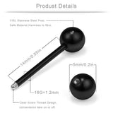 16G Crystal Ball Nipple Tongue Shield Retainer