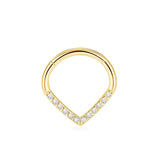 16G G23 Titanium CZ Segment Septum Nose Rings Hoop Clicker