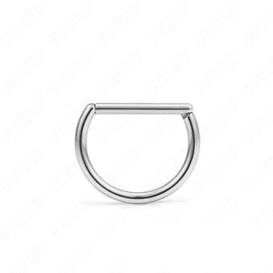 16G G23 Titanium CZ Segment Septum Nose Rings Hoop Clicker