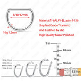 16G G23 Titanium CZ Segment Septum Nose Rings Hoop Clicker