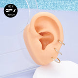 16G G23 Titanium CZ Segment Septum Nose Rings Hoop Clicker