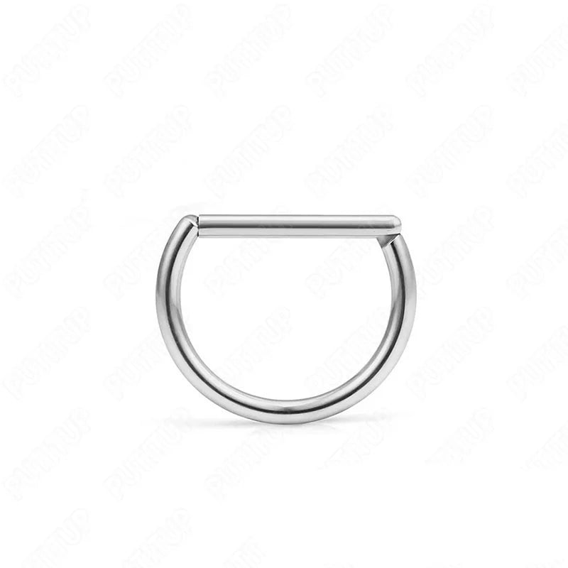 16G G23 Titanium CZ Segment Septum Nose Rings Hoop Clicker