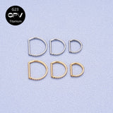 16G G23 Titanium CZ Segment Septum Nose Rings Hoop Clicker