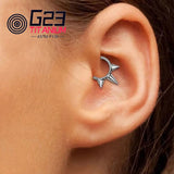 16G Titanium Septum Clicker Spiral Nose Ring Cubic Zircon Hoop