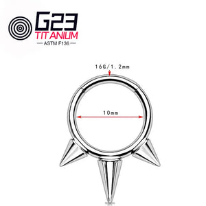 16G Titanium Septum Clicker Spiral Nose Ring Cubic Zircon Hoop