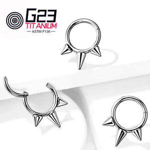 16G Titanium Septum Clicker Spiral Nose Ring Cubic Zircon Hoop