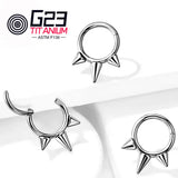 16G Titanium Septum Clicker Spiral Nose Ring Cubic Zircon Hoop