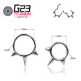 16G Titanium Septum Clicker Spiral Nose Ring Cubic Zircon Hoop