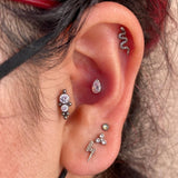 16G Titanium CZ Labret Lip Rings Piercing Oreja Ear Cartilage Piercings