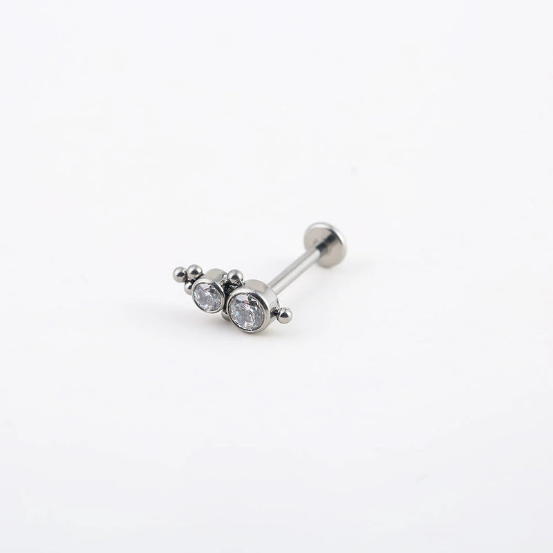 16G Titanium CZ Labret Lip Rings Piercing Oreja Ear Cartilage Piercings