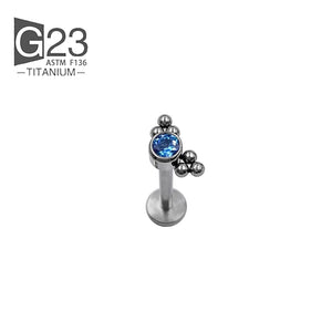 16G Opal Labret Lip Studs G23 Titanium Zircon Cartilage Pierced Earrings