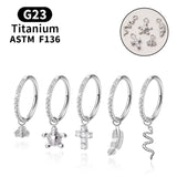 Titanium CZ Septum Nose Ring Earrings