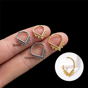 16G Titanium Water Droplet Closure Nose Ring