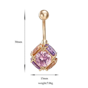 16G CZ Ball Navel Piercing Retro Style Belly Button Ring