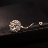 16G CZ Ball Navel Piercing Retro Style Belly Button Ring