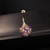 16G CZ Ball Navel Piercing Retro Style Belly Button Ring