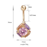 16G CZ Ball Navel Piercing Retro Style Belly Button Ring
