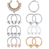 16G Surgical Steel Horseshoe Septum Clicker Ring