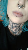 16G Titanium Septum Clicker Nose Ring Square CZ Zircon Crystal Hollow