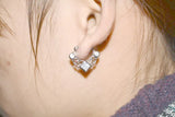 16G Titanium Septum Clicker Nose Ring Square CZ Zircon Crystal Hollow