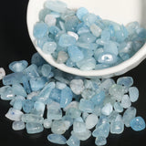 16" Natural Aquamarine Stone Chips Gravel Spacer Beads for Jewelry Making
