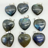 Labradorite Heart Pendants 12pcs for Jewelry Making