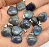 Labradorite Heart Pendants 12pcs for Jewelry Making