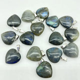 Labradorite Heart Pendants 12pcs for Jewelry Making