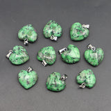 16MM Stone Heart Pendants Assorted Charms for Jewelry Making 25Pcs