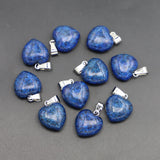 16MM Stone Heart Pendants Assorted Charms for Jewelry Making 25Pcs