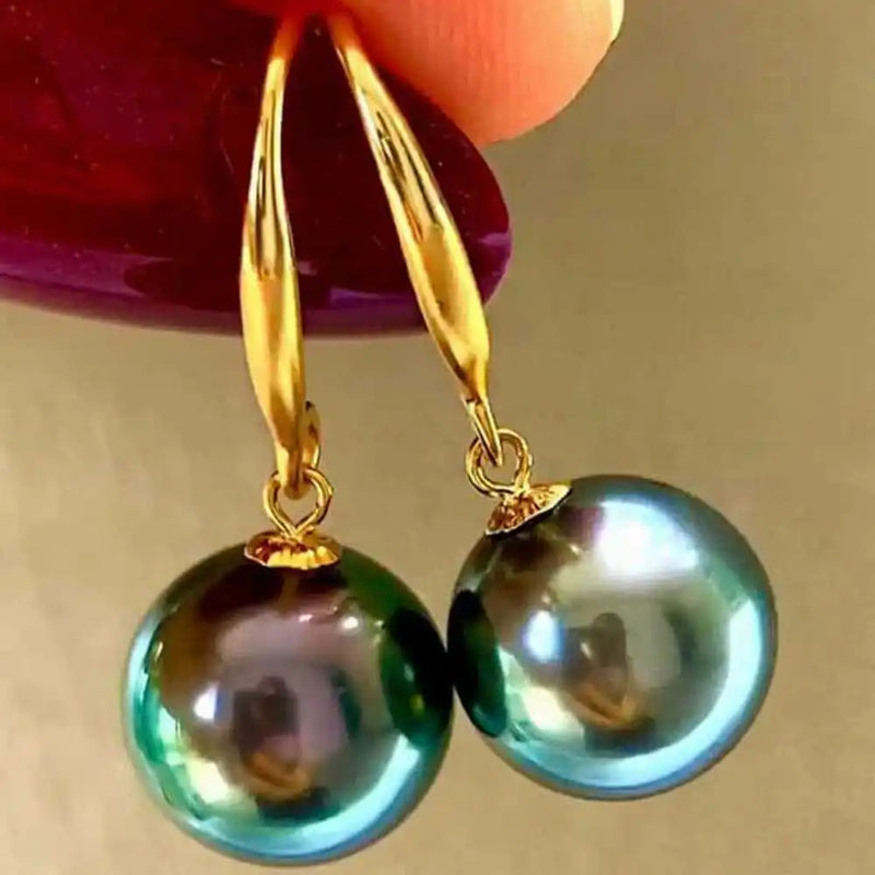 Peacock Shell Pearl Beads Earrings 18k Hook Eardrop Party Ear stud