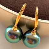 Peacock Shell Pearl Beads Earrings 18k Hook Eardrop Party Ear stud