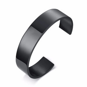 16MM Men's Plain Cuff Bracelet Personalized Stainless Steel Bangle