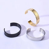 16MM Men's Plain Cuff Bracelet Personalized Stainless Steel Bangle