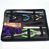16PCS DIY Jewelry Repair Tool Set with Pliers Scissors Tweezers Ring Sizer